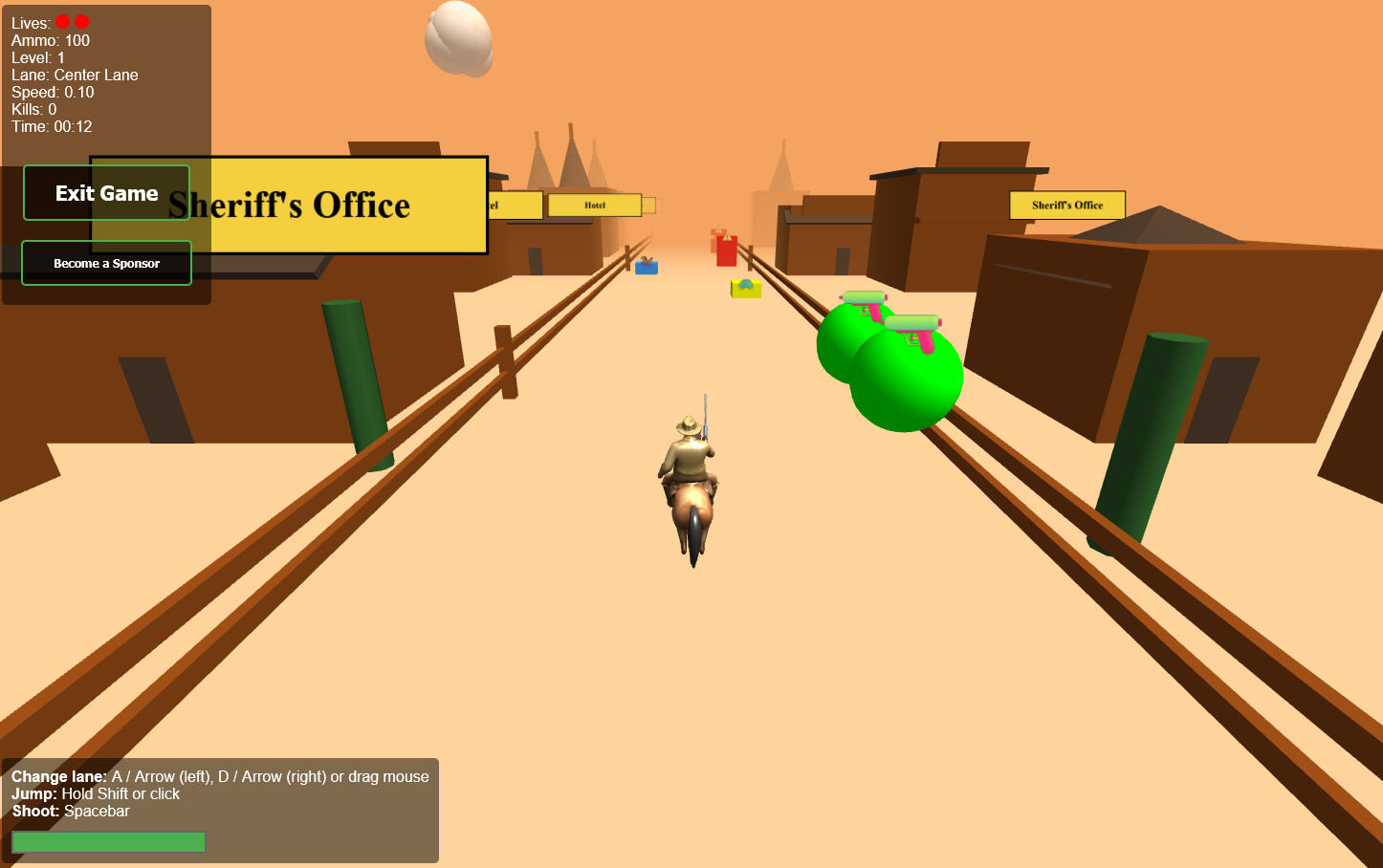 Cowboy Shooter - A free-to-play 3D runner shooting game, 100% AI-ge...